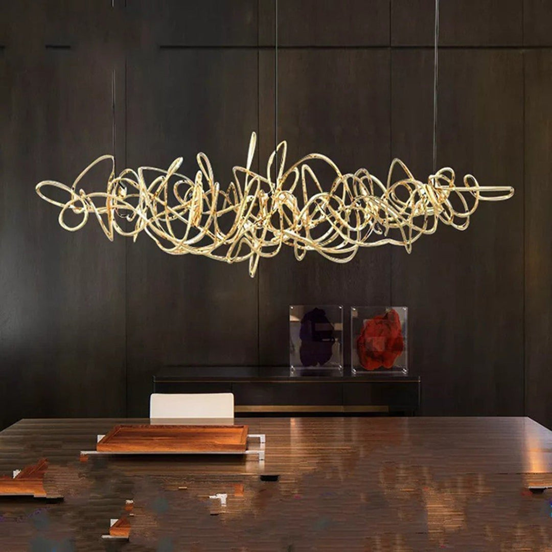 Best new Simple Iron Art Random Curves Home Kitchen Decor Pendant Light