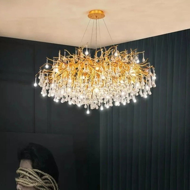 Best new Water Drop Crystal Luxury Chandelier Home Decor Pendant Light