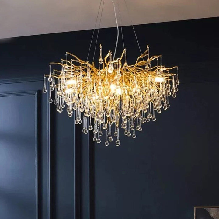 Best new Water Drop Crystal Luxury Chandelier Home Decor Pendant Light
