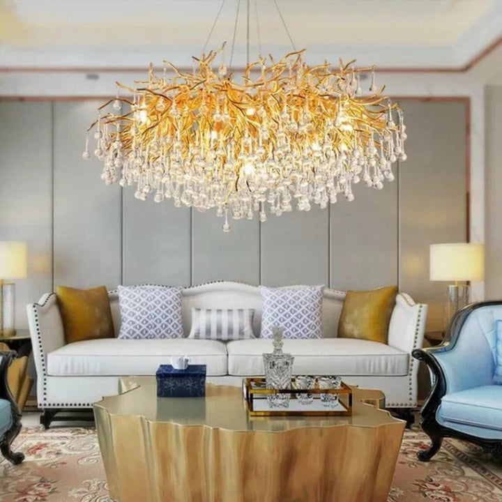 Best new Water Drop Crystal Luxury Chandelier Home Decor Pendant Light